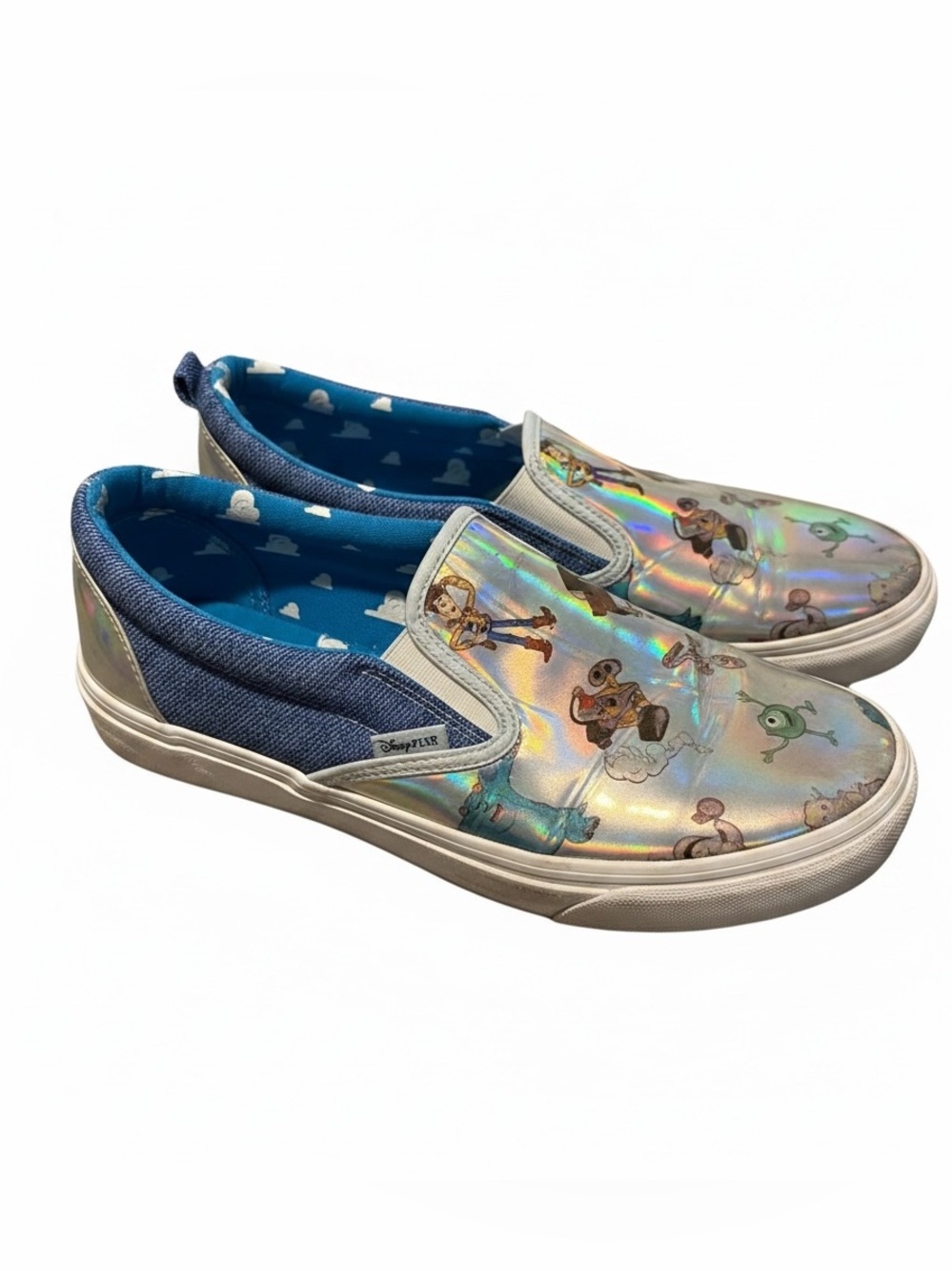 🛫 Disney X Pixar Iridescent Slip on Sneakers size 11